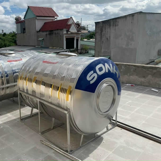 Bồn nước inox 2000L ngang Sơn Hà