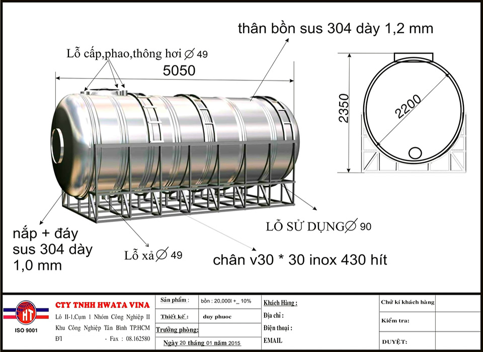 Bồn Inox 20m3: Lựa Chọn Hoàn Hảo cho Nhu Cầu Sử Dụng Nước Sạch và Bền Vững