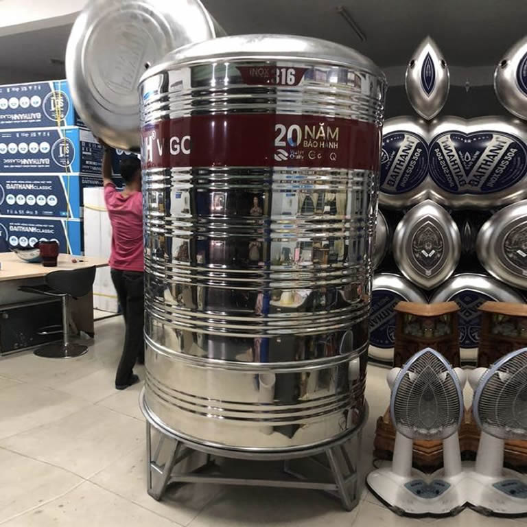 Bồn inox Đại Thành 2.000 lít đứng Vigo