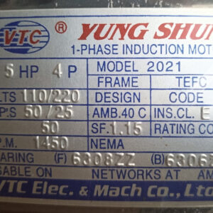 TSKT MOTOR VTC 4 NGỰA 1 PHA TUA 1450