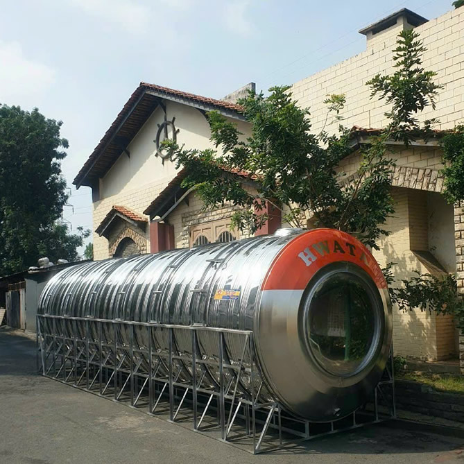 Bồn nước inox 30.000 lít ngang Hwata