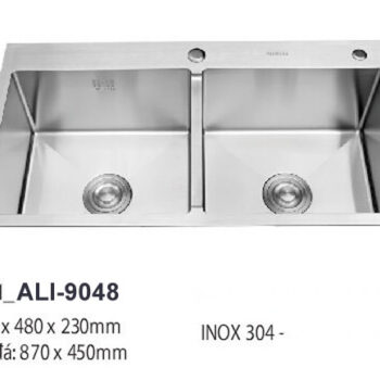 CHẬU RỬA CHÉN INOX 2 HỘC ĐIỀU 9048