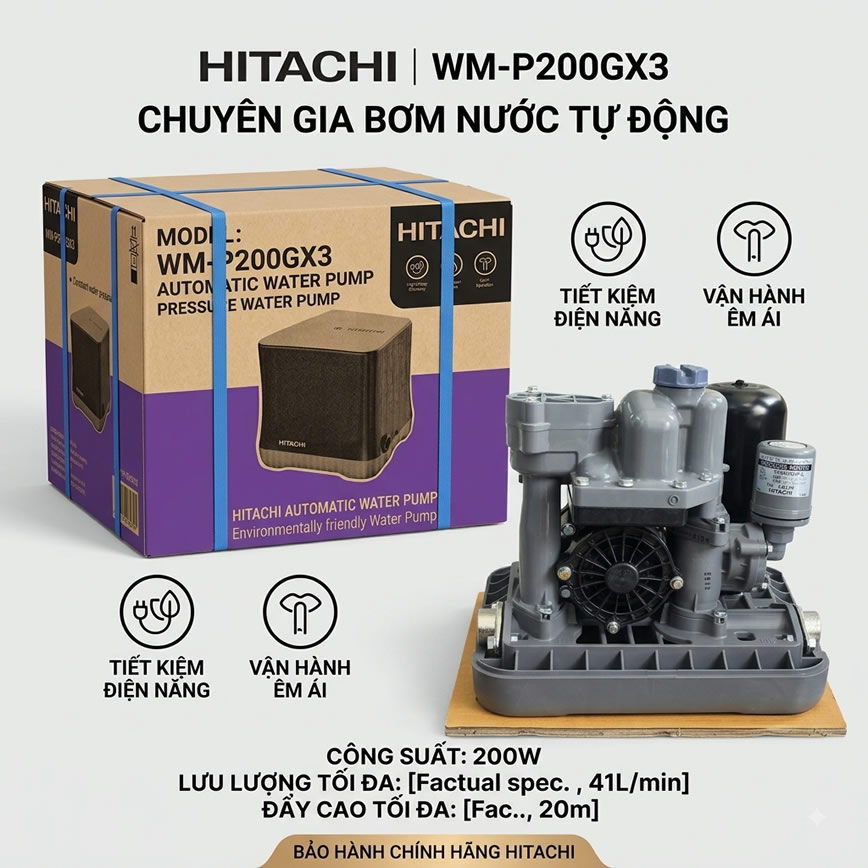 Máy Bơm Hitachi WM-P200GX3 200w