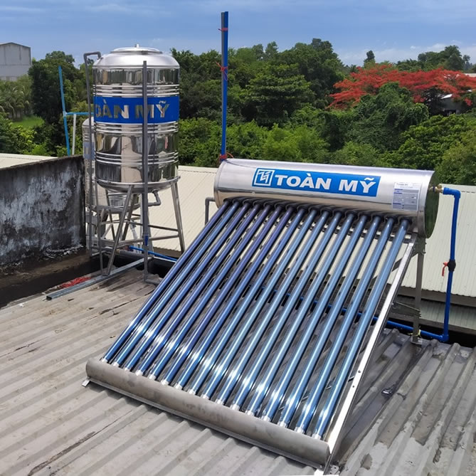 Máy Nước Nóng Mặt Trời 160 lít Toàn Mỹ