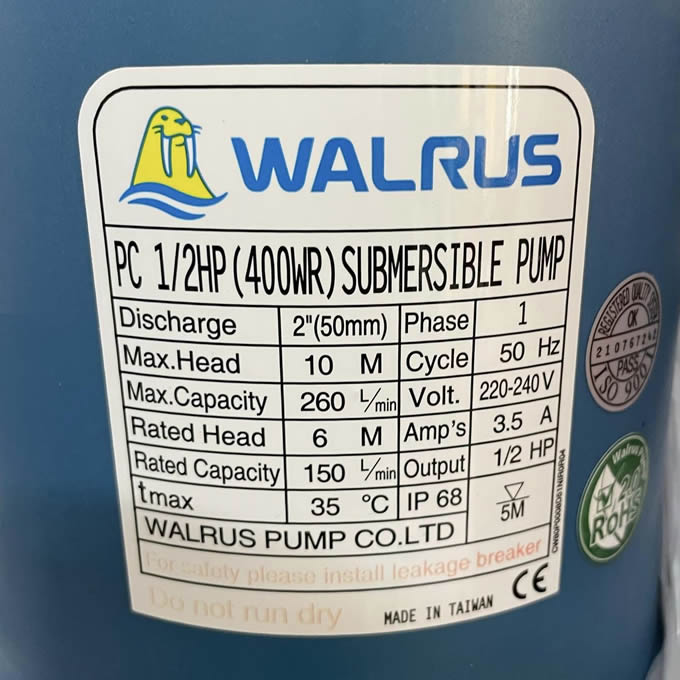 TSKT Máy bơm nước 400W Walrus PC 400WR