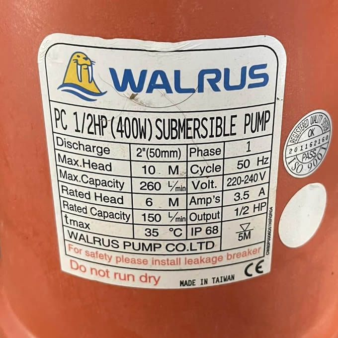 TSKT Máy bơm nước 1/2Hp Walrus PC 400