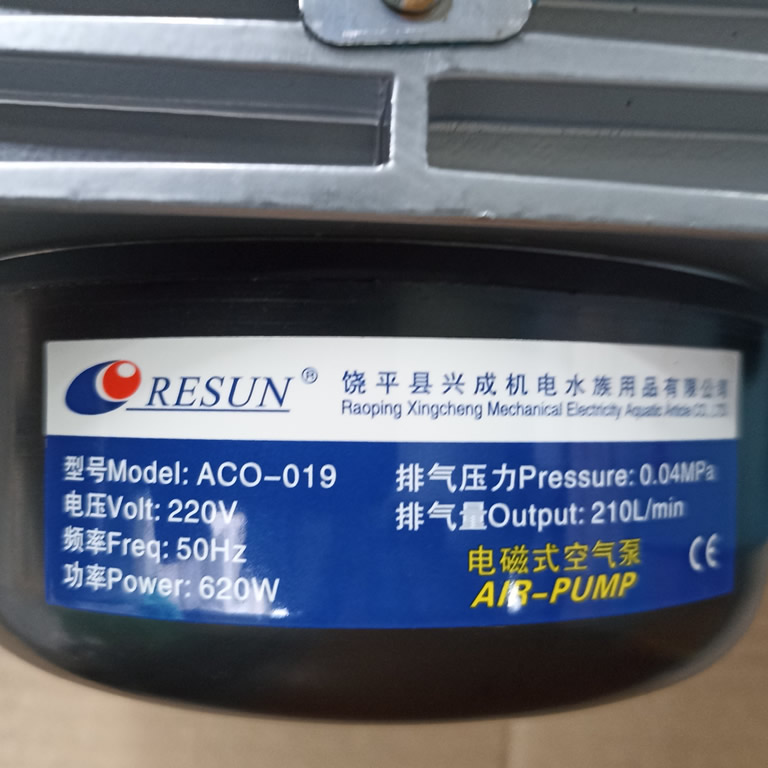Thông số kỷ thuât bơm thổi khí Resun ACO019