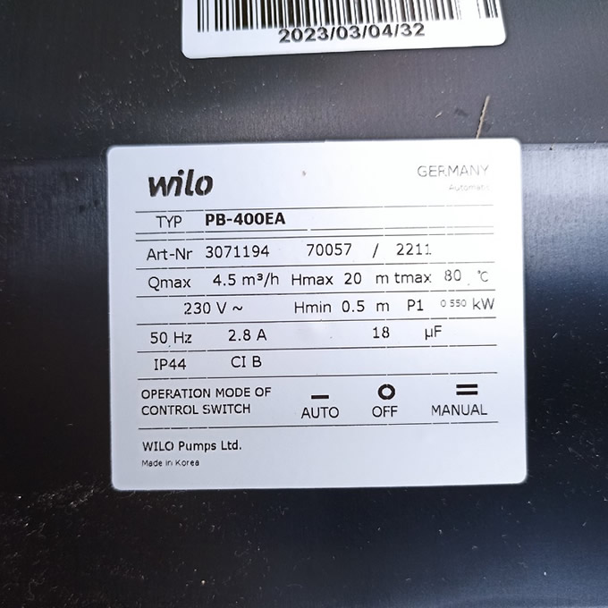 TSKT Máy bơm nước Wilo PB-400EA