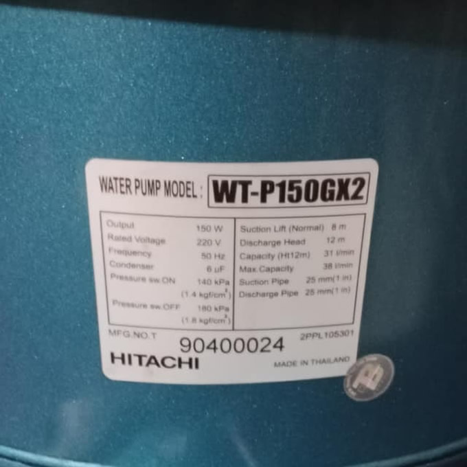 Máy Bơm tăng áp 150w Hitachi WT-P150GX2