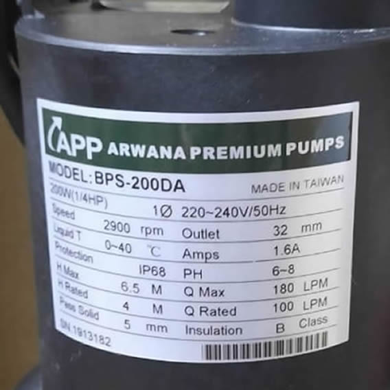 TSKT máy bơm nước thải App 200w BPS 200DA