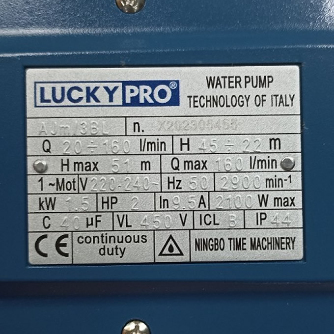 Máy bơm đầu Jet 2Hp Lucky Pro