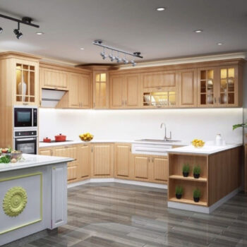 Tủ bếp Gỗ Xoan Đào thùng inox