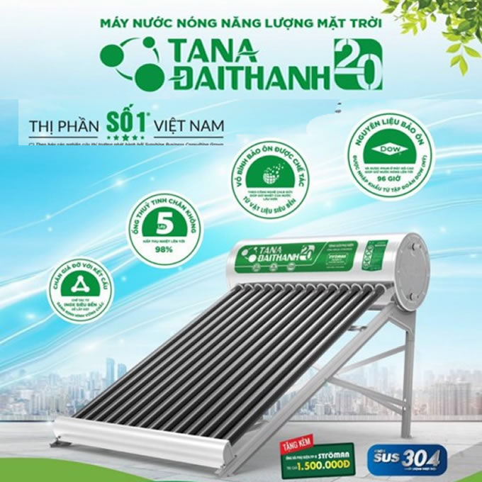 Máy nước nóng mặt trời Tân á Đại Thành