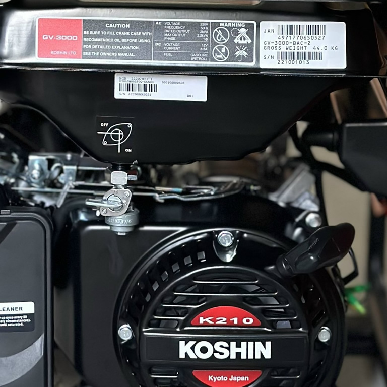 Thông số kỷ thuật Máy Phát Điện 2KwA KOSHIN GV-3000